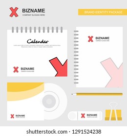 Cross Logo, Calendar Template, CD Cover, Diary and USB Brand Stationary Package Design Vector Template