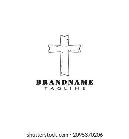 cross logo cartoon icon design template black modern isolated illustration