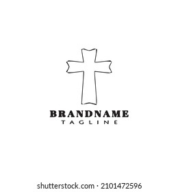 cross logo cartoon icon design template. black modern isolated vector illustration