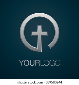 Cross logo. Christian church logo.