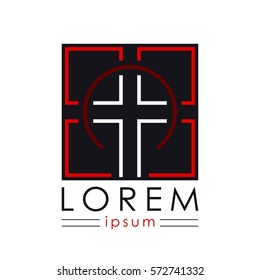 Cross Logo. Christian symbols. Design Vector Template
