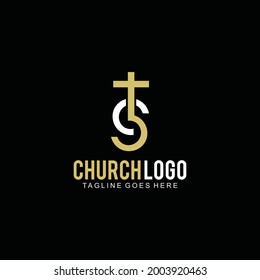 Cross logo for church design template or icon cross for christian community