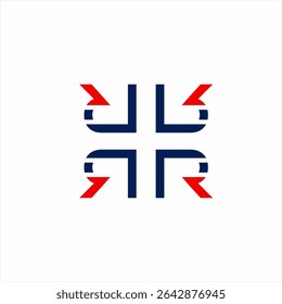 Cross logo design with letter R elements.