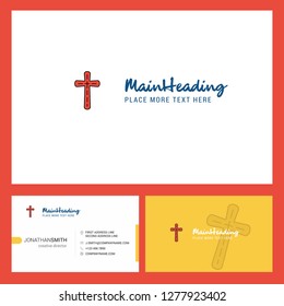 Cross  Logo design with Tagline & Front and Back Busienss Card Template. Vector Creative Design