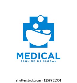 Cross logo design template related to medical and health care
