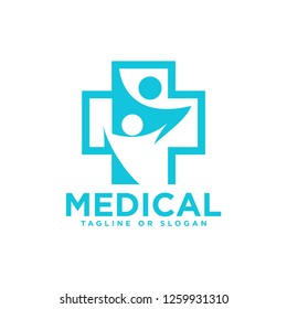 Cross logo design template related to medical and health care