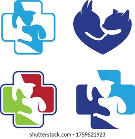 cross logo design template for veterinary clinics
