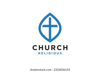 Diseño de logotipo cruzado vectores o logotipo para iglesia cristiana