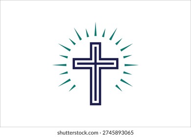 Cross logo design vector or logo for Christian church