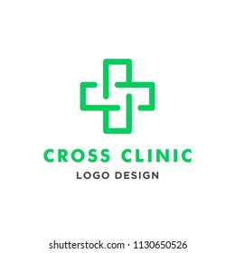 Cross Logo Design Vector Symbol Hospital Medical Clinic