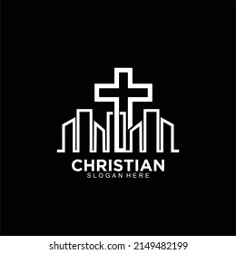 Cross logo or icon design for christian community