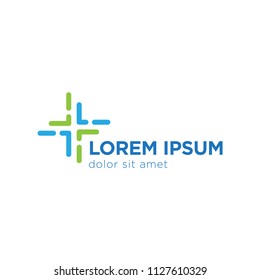 Cross logo icon design difference volunteers and concept on the alliance template. Vector sign