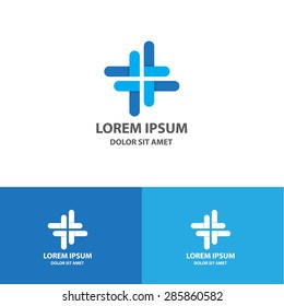 Cross logo icon design difference volunteers and concept on the alliance template.  Vector sign