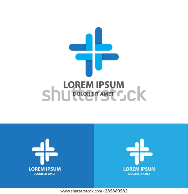 Cross Logo Icon Design Difference Volunteers Stock Vector Royalty Free 285860582