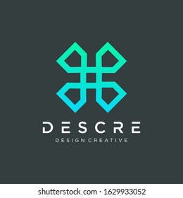Cross logo icon design with line loop.