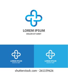 Cross logo icon design volunteers concept on template. Vector sign