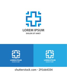 Cross logo icon design volunteers concept on the template. Vector sign