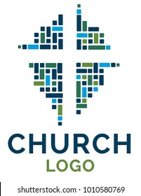 Cross Logo Illustration For Christian Organization, School Or Church.