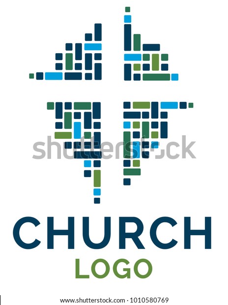 キリスト教の組織 学校 教会用のクロスロゴイラスト のベクター画像素材 ロイヤリティフリー
