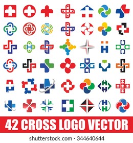 cross logo set. logo vector.