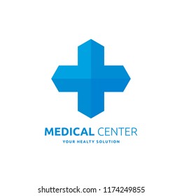 Cross logo template related to medical clinic, pharmaceutical or hospital