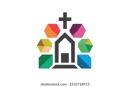 Cruz logo Vector diseño Plantilla e icono Vector gratis Chruch croos Vector abstracto símbolo cristiano