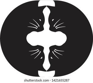 Cross logos are formed between images of pets