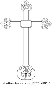 Cross long with plaque