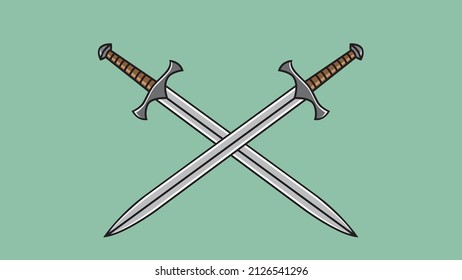 Ilustración vectorial del contorno de espadas largas
