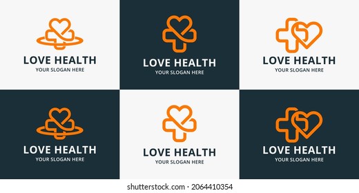 Cross Love Logo Design, Inspiration Logo For Health, Hospital, Self Health Or Wellness