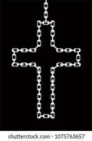 Cross Made Chains Necklace Concept On Stock Vector (Royalty Free ...