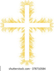 a cross made of wheat ears - Eucharist symbol.