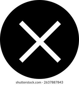 Cross mark in black circle