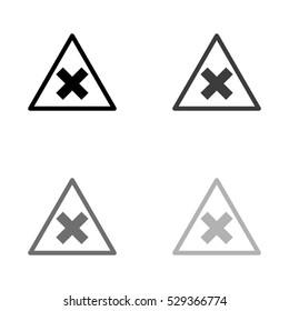 cross mark  - black vector icon