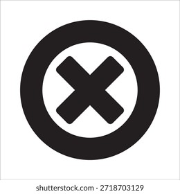 Cross mark in circle icon. X letter mark in circle symbol icon. Icon symbol for close, fail, error, cancel, delete, wrong, reject. Vector button icon.