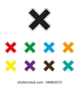 Cross mark - color vector icon