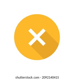Cross mark flat vector button icon