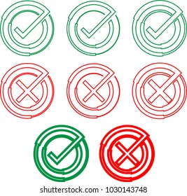 Cross Mark Icon, Delete Mark Collection Vector Art Illustration