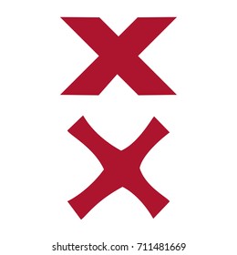 cross mark icon in flat design