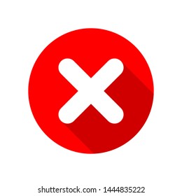 Cross Mark Icon isolated on white background. Green symbol flat style for your web site design and logo, app, UI. Vector illustration