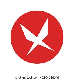 Cross mark icon in a red circle. Vector.