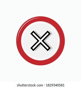 Cross Mark Icon. Refuse, Resist. Reject, Error. Failure Symbol for Design Elements, Websites, Presentation and Application - Vector. 