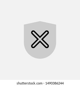 Cross Mark Icon. Reject Symbol for Design, Presentation, Website or Apps Elements - Vector.  Logo Template.