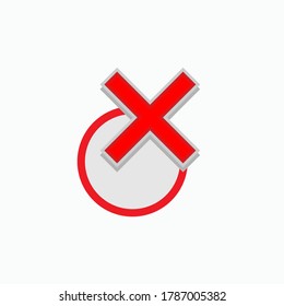
Icono de marca cruzada. Rechazar símbolo - vector.