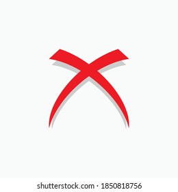 Icono de marca cruzada. Rechazar símbolo - Plantilla de logotipo vectorial.