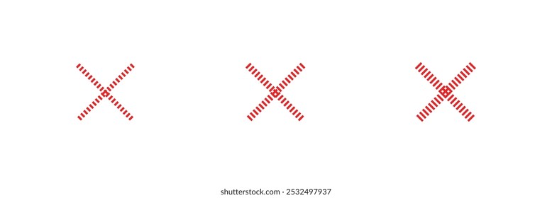 Cross mark. Cross icon set. Cross on the isolated background.