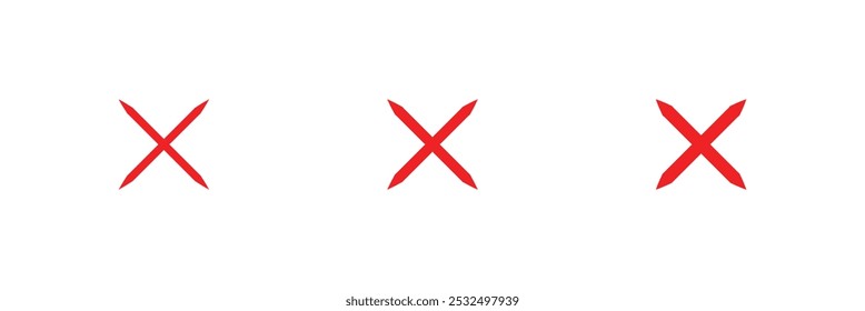 Cross mark. Cross icon set. Cross on the isolated background.