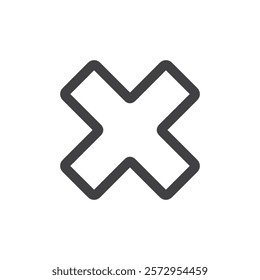 Cross mark icon Simple outline vector logo