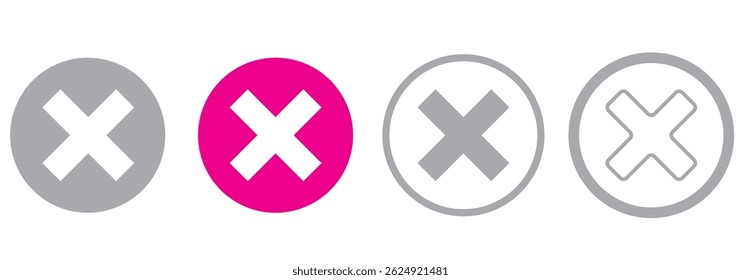 Icono de marca cruzada Logotipo de Vector de contorno simple