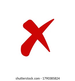 Símbolo de icono de marca cruzada vector aislado en fondo blanco